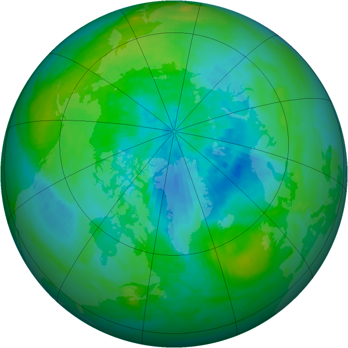 Arctic ozone map for 11 September 1981